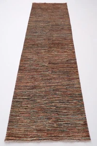 10 ft Hallway Tribal Gabbeh Runner Rug Afghan Hand Knotted Wool Bedroom Rug - Picture 1 of 5