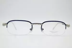 Vintage Glasses ASTON MARTIN AM 37 Blue Silver half Rim Frames Glasses - Picture 1 of 6