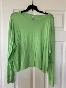BP Women's Size 1X Lime Green Long Sleeve T-Shirt Pullover, NWT - Picture 1 of 4