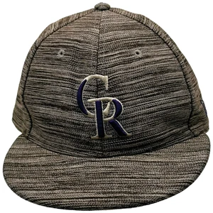 Colorado Rockies New Era 59 Fifty CAP Gray Black Size 7 5/8 Genuine Merchandise - Picture 1 of 6