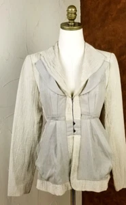 Nanette Lepore Damen Größe 4 Beige Jacke Rüschen Mischgewebe - Bild 1 von 6
