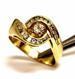 14k yellow gold .48ct round diamond engagement ring 7.7g estate vintage antique - Picture 1 of 8
