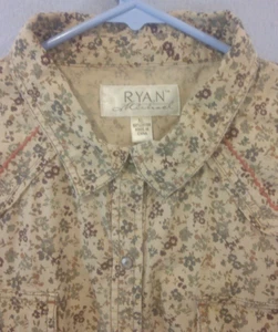 Camisa a Presión Occidental Ryan Michael Mujer Floral con Corbata Color Trasero Butternut Talla XL - Imagen 1 de 14