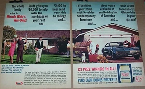 Anuncio impreso 1966 - Kraft Foods Win-Ding sorteo familia perro peludo publicidad - Imagen 1 de 2