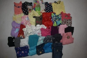 Wholesale Bulk Lot Of 35 Girls 12-18 Month Mixed Season Tops Bottoms Shirts - Picture 1 of 5