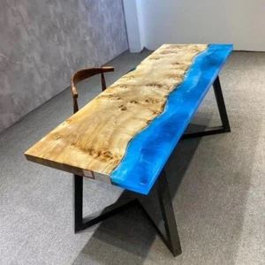 Epoxy Resin River Table Top, End Corner Home Decor, Epoxy Coffee Top - Picture 1 of 5
