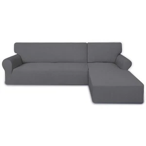 PureFit Super Stretch Sectional Couch Covers 2pcs Spandex Non Slip Sofa Covers - Picture 1 of 7