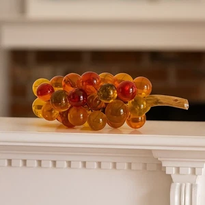 Vintage MCM Plexiglas Acryl Traube Cluster Skulptur Treibholz Bernstein Orange Dekor - Bild 1 von 7