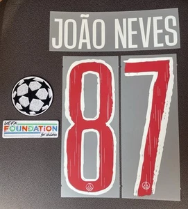 Flocage Football PSG JOAO NEVES Final 2025 UCL monblason Paris Saint-Germain - Picture 1 of 3