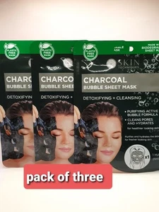 Skin Techniques Charcoal Bubble Sheet Mask (Pk of 3) B42/C.JJ/C.BA/22 - Picture 1 of 17