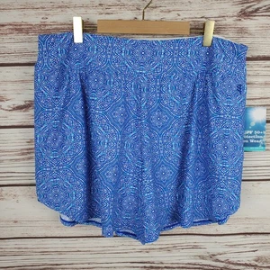 Neu mit Etikett Coolibar Damen-Badeshorts Large UPF 50+ Wellen blau bedruckt - Bild 1 von 9