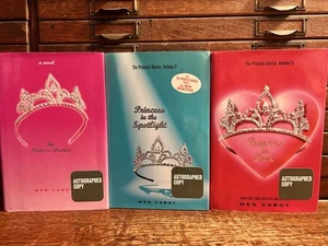 Lot of 3 Signed First Editions of Princess Diaries Trilogy by Meg Cabot HC Books - Picture 1 of 17