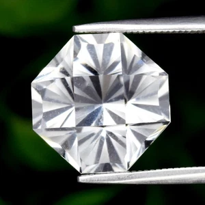 💎 5.83ct 11x10.8mm VVS Octagon Natural White Quartz - Brazil Gemstone - Picture 1 of 4