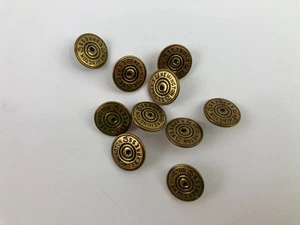 Kemington Express Shank Button 20 GA Gold Tone Shotgun Vintage Set of 10 - Picture 1 of 5