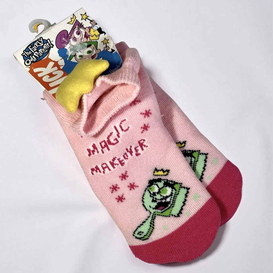 Nickelodeon The Fairly OddParents Zapatilla Calcetines Niñas 9-11 Rosa Wanda Estrellas Nuevo con Etiquetas Foto 1 de 4