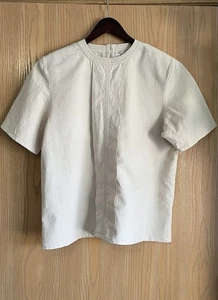 Blusa Top Vintage Oscar De La Renta | Talla 12 | Beige Manga Corta - Imagen 1 de 8