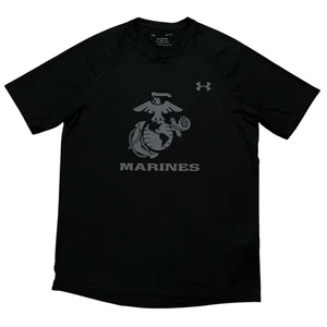 Camiseta Under Armour Para Hombre M The Tech Camiseta Rendimiento USMC Marines Oorah Negra - Imagen 1 de 6