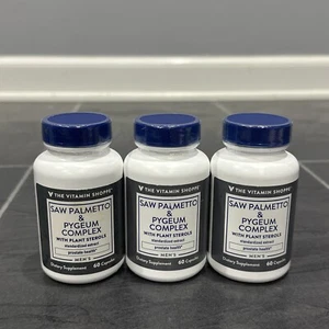 3 Vitamin Shoppe Saw Palmetto & Pygeum Complex W/ Plant Sterols 60 Caps BB 5/25 - Picture 1 of 5