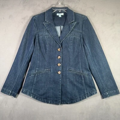 Chaqueta Blazer Coldwater Creek Mujer 6 Denim Oscuro Elastizada A Medida Jean Western Foto 1 de 4