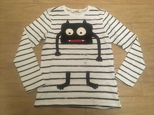 H&M Boys Striped Monster Graphic T Shirt Age 6-8 122-128 cm Long Sleeve NEW - Picture 1 of 5