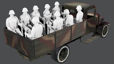 WWII Polish Army 1939 Truck Riders - Helmets - 10 Figure Set - Image 1 of 4