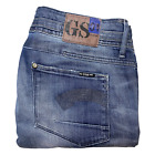G-Star Jeans Blue Washed Slim Straight Denim Pant Bottoms W35