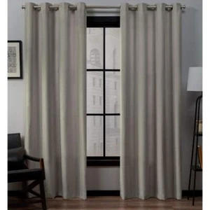 Exclusive Home Loha Linen Grommet Top Curtain Panel Pair 54"x96" Vintage L - Picture 1 of 7