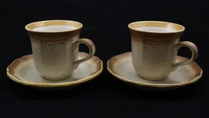 Mikasa Whole Wheat E8000 Cups and Saucers Tea Coffee Cocoa Lot of 2 - Picture 1 of 5