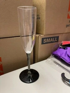 Amscan Plastic Champagne Flute Black Base & Stem 5 oz. New!!! - Picture 1 of 1