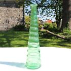 Vase / bouteille en verre spirale couleur verte 38,5 cm