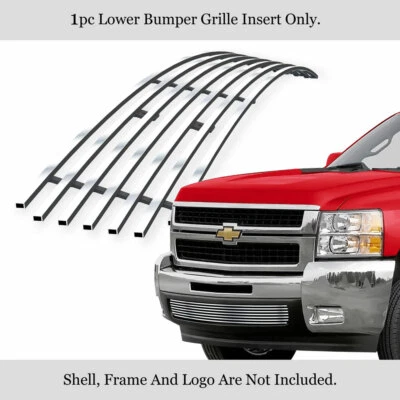Fits 2007-2010 Chevy Silverado 2500/3500 HD Bumper Stainless Chrome Billet Grill - Image 1 of 4