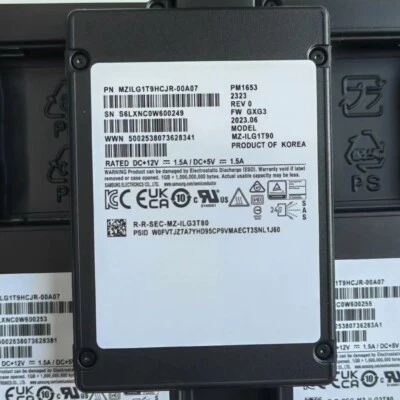 SAMSUNG PM1653 1.92TB 1920GB SSD SAS MZ1LG1T9HCJR-00A07 GXG3 MZ-1LG1T90 24G - Image 1 of 2