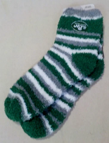 NEW YORK JETS NFL TEAM APPAREL FUZZY PLUSH FLEECE SOCKS OSFM GREEN  NWT Cover