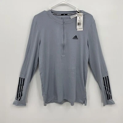 Pullover Adidas 1/4 Cremallera Manga Larga Entrenamiento Aeroready Gris Sólido Talla S Para Hombres Foto 1 de 4