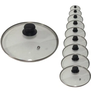 Topfdeckel Glasdeckel Edelstahlrand Sichtdeckel mit Pfeife bruchfest 14 - 32 cm - Bild 1 von 12