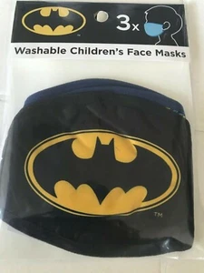 Batman Kids FACE MASK Washable - Set of 3 DC Comics Superhero Pack - Picture 1 of 3