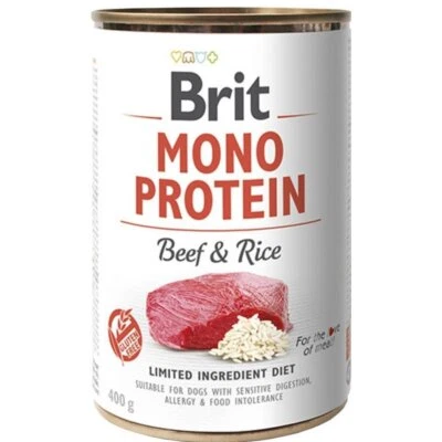 Brit Mono Protein Nassfutter für Hunde Rind mit Reis Dose 400g - Bild 1 von 2