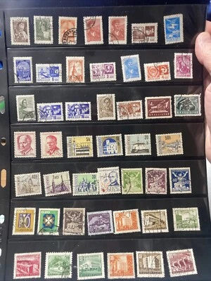 80+ Vtg. Cancelled Eastern European Air Mail/Postcard Small Stamps, 1961-1968. - Image 1 of 4