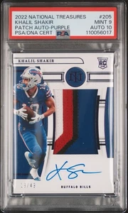Khalil Shakir 2022 National Treasures Rookie Patch Auto Purple RPA /49 PSA 9 10 - Picture 1 of 3