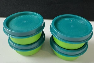 Tupperware Minis Smidgets Set of 4 Green with Liquid Tight Teal Green Seals New - Picture 1 of 1