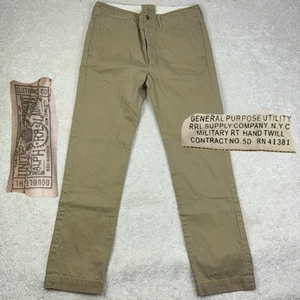 RRL Ralph Lauren Double RL Herren 36 x 34 khaki Offizier Militär Köper 7,93 Unzen Hose - Bild 1 von 20