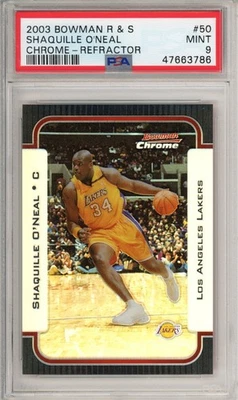 2003 Bowman Chrome Refractor #50 Shaquille O'Neal /300 PSA 9 - Image 1 of 2