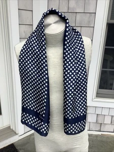 Vintage ECHO Women’s Scarf Blue Polka Dot hand rolled hems EXCELLENT! - Picture 1 of 2