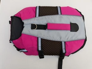 Dog Life Jacket Size S/M with Lifting Handle Pink Black - Imagen 1 de 8