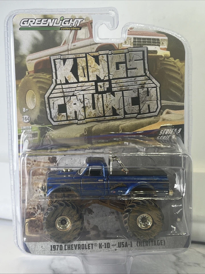 Chevy K-10 Muddy Greenlight Kings of Crunch Series 9 USAHeritage 1970 - Imagem 1 de 2