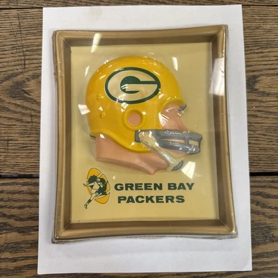 Raro 1965 Technigraph NFL Memorabilia Casco 3D Placa Green Bay Packers Foto 1 de 4