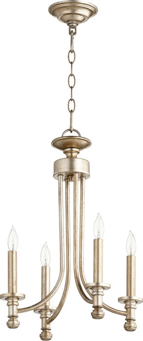 Quorum Rossington Chandelier, 4-Light, 240 Total Watts, Aged Silver Leaf - Image 1 of 1