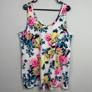 Torrid Shirt Womens 3X Floral Sleeveless Scoop Neck Romantic Coquette Tank Top - Picture 1 of 7