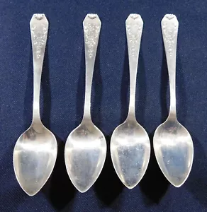 DESIGNER W STERLING MANUFACTURED Antique Monogram 4 TEASPOONS Estate @ $1 /Gram - Picture 1 of 4