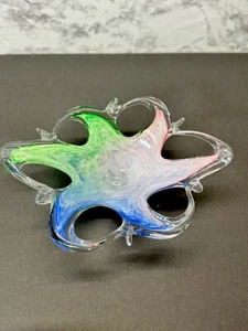 Murano Venetian Italian Handblown Art Glass Candy Dish  - Picture 1 of 5